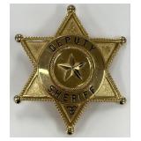 Obsolete Deputy Sheriff Gold-Tone Star Badge