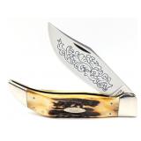 1977 Case XX Blue Scroll Stag Large Clasp Knife 51