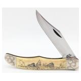 1977 Case XX Scroll Bolster Moby Dick Scrimshaw Bo