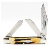 1977 Case XX Blue Scroll Stag Medium Stockman 5347