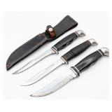 (3) Various Style Case XX Fixed Blade Knives