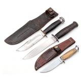 (3) Various Style 1940-65 Case XX Fixed Blade Kniv
