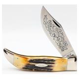 1977 Case XX Blue Scroll Stag Large Clasp Knife 51