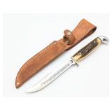 1977 Case XX Blue Scroll Stag 516-5 Fixed Blade w/