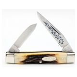 1977 Case XX Blue Scroll Stag Small Pen Knife 5203