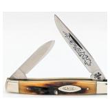 1977 Case XX Blue Scroll Stag Small Pen Knife 5233