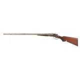 Antique Belgian Gold Hibbard 12 Ga Damascus SxS Ha