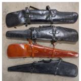 (4) Quality Leather Saddle Scabbard Gun Cases