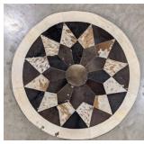 36in Quilted Brazilian Cow Hide Circular Rug