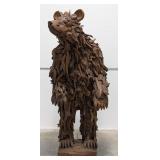 7ft Teak Wood Upright Bear Sculpture