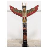 5ft Native American Carved Wood Totem Pole