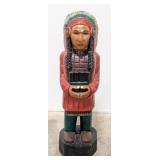 3.5ft Carved Wood Native American Cigar Store Indi
