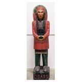 7ft Carved Wood Cigar Store Native American Statue