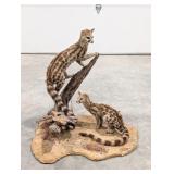 Pair of African Genet Cats Full Body Taxidermy on