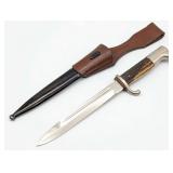 WWII German Unmarked Stag Dress Bayonet w/ Scabbar