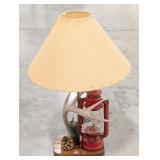 Rustic Lantern & Antler Lamp