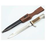 WWII German Eickhorn Stag Dress Bayonet w/ Scabbar