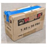 1000 Rnds Wolf 7.62x39mm FMJ Cartridges