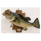 Vtg Largemouth Bass Full Body Taxidermy on Plaque