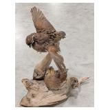 Pair of Bobwhite Quail Full Body Taxidermy on Drif