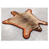 Vtg Large Racoon Hide Matted Rug 48in x 43in