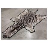 Large Zebra Hide Rug w/ Face & Tail