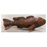 Carved Wood Fish Display