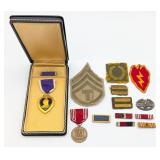 WWII Named Soldier Ribbon & Medal Set