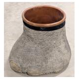 Copper Lined Elephants Foot Bin Taxidermy