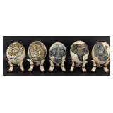 (5) The Big Five Painted African Ostrich Eggs w/ B