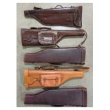 (5)  Quality Leather Scabbard Gun Cases