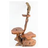 Carved Lizard Teak Wood Table