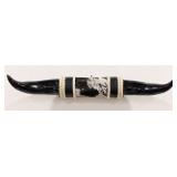37in Leather Wrapped Steer Horn Mount