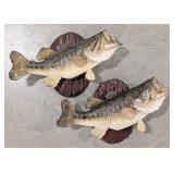 (2) Largemouth Bass Taxidermy Mounts on Plaques
