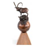1997 Fred Boyer Bronze Ibex Sculpture