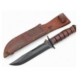 USMC Ka-Bar 7in Fighting Knife w/ Sheath