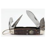 Antique Cattaraugus Jigged Bone Scout Knife 42219