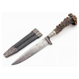 Antique German Vool Crown Stag Hunting Dagger w/ S