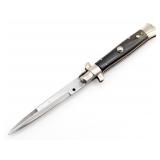 8in Italian Horn Handle Pick Lock Switchblade