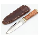 Randall Thuya Burl 4in Gambler w/ Sheath