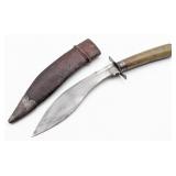 Antique Indo Persian Natural Stone Kukri w/ Sheath