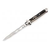 11in Italian Stag Swing Guard Switchblade Knife