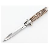 Dolphin DM Stag Pick Lock Switchblade Knife