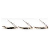 (3) Colt Stag Tiny Texas Toothpick Folding Knives