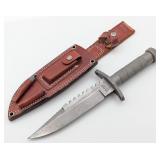IMAX Master Damascus Survival Bowie Knife w/ Sheat