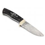 Charlston LTD Drop Damascus Scrimshaw Horn Hunter
