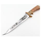 Custom Engraved Stabilized Maple Sub Hilt Fighter