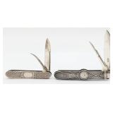 (2) Antique Sterling Silver Fruit Knives
