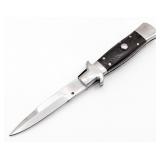 Unmarked Smooth Wood Pick Lock Switchblade Knife