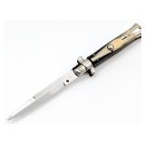 8in Inox Italy Horn Handle Pick Lock Switchblade K